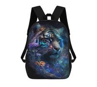 sinyumoney Cartoon Enchanted Tiger Fantasy Artwork 3D Printed 17 Inch School Children's Backpacks 3D Printed Cool School Bag for Boys Elementary And Middle