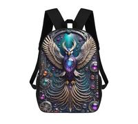 sinyumoney Cartoon Ethereal Owl Technology 3D Printed 17 Inch School Children's Backpacks 3D Printed Cool School Bag for Boys Elementary And Middle