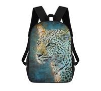 sinyumoney Cartoon Expression Leopard Children's 17 Inch Backpacks 3D Printed Rucksack for Kids Travel Rucksacks Book Bags Kids School Bag