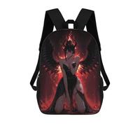 sinyumoney Cartoon Fallen Angel with Wings of Fire 3D Printed 17 Inch School Children's Backpacks 3D Printed Cool School Bag for Boys Elementary And Middle