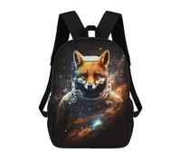 sinyumoney Cartoon Fox Astronaut in Space-1 3D Printed 17 Inch School Children's Backpacks 3D Printed Cool School Bag for Boys Elementary And Middle