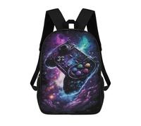 sinyumoney Cartoon Galactic Gaming Controller -7 Children's 17 Inch Backpacks 3D Printed Rucksack for Kids Travel Rucksacks Book Bags Kids School Bag