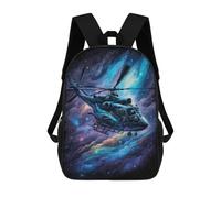 sinyumoney Cartoon Galactic Helicopter Adventure -6 3D Printed 17 Inch School Children's Backpacks 3D Printed Cool School Bag for Boys Elementary And Middle