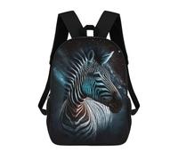 sinyumoney Cartoon Galactic Zebra Majesty -1 Children's 17 Inch Backpacks 3D Printed Backpack for Kids Travel Rucksacks Book Bags Kids School Bag