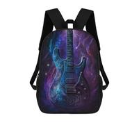 sinyumoney Cartoon Galaxy Electric Guitar Art Print Children's 17 Inch Backpacks 3D Printed Backpack for Kids Travel Rucksacks Book Bags Kids School Bag