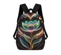 sinyumoney Cartoon Galaxy Flower Neon Floral Children's 17 Inch Backpacks 3D Printed Rucksack for Kids Travel Rucksacks Book Bags Kids School Bag