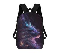 sinyumoney Cartoon Galaxy Rabbit Animal Children's 17 Inch Backpacks 3D Printed Backpack for Kids Travel Rucksacks Book Bags Kids School Bag