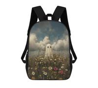 sinyumoney Cartoon Ghost in The Garden Children's 17 Inch Backpacks 3D Printed Rucksack for Kids Travel Rucksacks Book Bags Kids School Bag