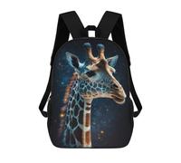 sinyumoney Cartoon Giraffe in Space-16 Children's 17 Inch Backpacks 3D Printed Rucksack for Kids Travel Rucksacks Book Bags Kids School Bag