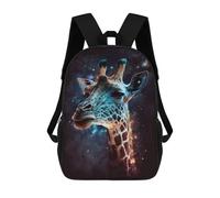 sinyumoney Cartoon Giraffe in Space-17 Children's 17 Inch Backpacks 3D Printed Backpack for Kids Travel Rucksacks Book Bags Kids School Bag