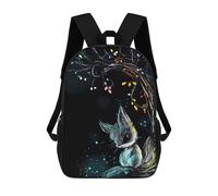 sinyumoney Cartoon Glowing Fox in The Night Children's 17 Inch Backpacks 3D Printed Rucksack for Kids Travel Rucksacks Book Bags Kids School Bag