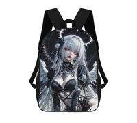 sinyumoney Cartoon Gothic Anime Angel 3D Printed 17 Inch School Children's Backpacks 3D Printed Cool School Bag for Boys Elementary And Middle