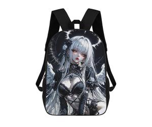 sinyumoney Cartoon Gothic Anime Angel 3D Printed 17 Inch School Children's Backpacks 3D Printed Cool School Bag for Boys Elementary And Middle