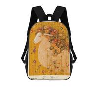 sinyumoney Cartoon Gustav Klimt Sheep Floral Children's 17 Inch Backpacks 3D Printed Backpack for Kids Travel Rucksacks Book Bags Kids School Bag