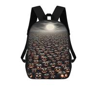 sinyumoney Cartoon Halloween Pumpkin Field 3D Printed 17 Inch School Children's Backpacks 3D Printed Cool School Bag for Boys Elementary And Middle