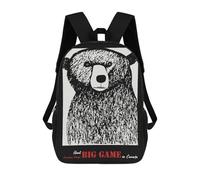 sinyumoney Cartoon Hunt Big Game Canada Children's 17 Inch Backpacks 3D Printed Backpack for Kids Travel Rucksacks Book Bags Kids School Bag