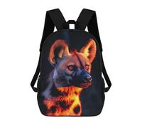 sinyumoney Cartoon Hyena Portrait with Red Eyes Children's 17 Inch Backpacks 3D Printed Backpack for Kids Travel Rucksacks Book Bags Kids School Bag