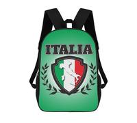 sinyumoney Cartoon Italy Flag Children's 17 Inch Backpacks 3D Printed Backpack for Kids Travel Rucksacks Book Bags Kids School Bag