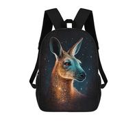 sinyumoney Cartoon Kangaroo in Space Art Print 3D Printed 17 Inch School Children's Backpacks 3D Printed Cool School Bag for Boys Elementary And Middle
