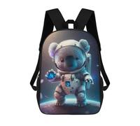 sinyumoney Cartoon Koala Astronaut Space Toy 3D Printed 17 Inch School Children's Backpacks 3D Printed Cool School Bag for Boys Elementary And Middle