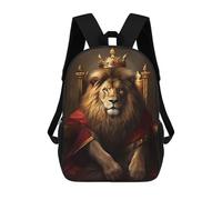 sinyumoney Cartoon LION KING 3D Printed 17 Inch School Children's Backpacks 3D Printed Cool School Bag for Boys Elementary And Middle
