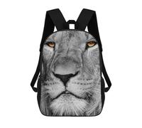 sinyumoney Cartoon LION King Face Poster Children's 17 Inch Backpacks 3D Printed Rucksack for Kids Travel Rucksacks Book Bags Kids School Bag