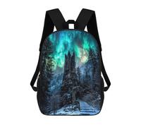 sinyumoney Cartoon Lost Tower of The Shivering Skies Children's 17 Inch Backpacks 3D Printed Backpack for Kids Travel Rucksacks Book Bags Kids School Bag