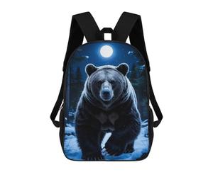 sinyumoney Cartoon Lunar Guardian - Ethereal Winter Sentinel Under The Frosted Moon 3D Printed 17 Inch School Children's Backpacks 3D Printed Cool School Bag for Boys Elementary And Middle