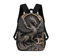 sinyumoney Cartoon Majestic Dragon Monarch Children's 17 Inch Backpacks 3D Printed Backpack for Kids Travel Rucksacks Book Bags Kids School Bag