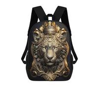 sinyumoney Cartoon Majestic Monarch Tiger 3D Printed 17 Inch School Children's Backpacks 3D Printed Cool School Bag for Boys Elementary And Middle