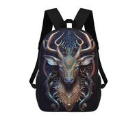 sinyumoney Cartoon Mystical Cosmic Deer Children's 17 Inch Backpacks 3D Printed Backpack for Kids Travel Rucksacks Book Bags Kids School Bag