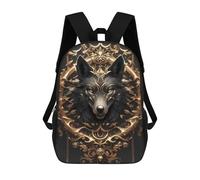 sinyumoney Cartoon Mythical Majesty Wolf 3D Printed 17 Inch School Children's Backpacks 3D Printed Cool School Bag for Boys Elementary And Middle