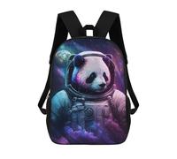 sinyumoney Cartoon Panda Astronaut in Space Children's 17 Inch Backpacks 3D Printed Rucksack for Kids Travel Rucksacks Book Bags Kids School Bag