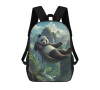 sinyumoney Cartoon Panda Hammock Mountains Children's 17 Inch Backpacks 3D Printed Rucksack for Kids Travel Rucksacks Book Bags Kids School Bag