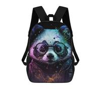 sinyumoney Cartoon Panda with Glasses Art Print Children's 17 Inch Backpacks 3D Printed Rucksack for Kids Travel Rucksacks Book Bags Kids School Bag