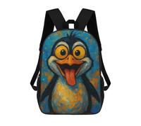 sinyumoney Cartoon Penguin Painting with Tongue Out School Backpack Water Resistant Computer Rucksack for Teenage Girls Boys Women Men 17inch