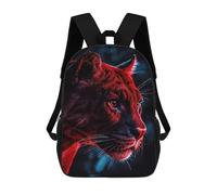 sinyumoney Cartoon Red And Blue Panther Portrait Children's 17 Inch Backpacks 3D Printed Backpack for Kids Travel Rucksacks Book Bags Kids School Bag