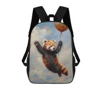 sinyumoney Cartoon Red Panda Balloon Flying Children's 17 Inch Backpacks 3D Printed Backpack for Kids Travel Rucksacks Book Bags Kids School Bag