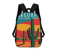 sinyumoney Cartoon Saguaro National Park Children's 17 Inch Backpacks 3D Printed Rucksack for Kids Travel Rucksacks Book Bags Kids School Bag
