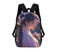 sinyumoney Cartoon Sakura Dawn Portrait Children's 17 Inch Backpacks 3D Printed Rucksack for Kids Travel Rucksacks Book Bags Kids School Bag