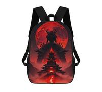 sinyumoney Cartoon Samurai Burning Castle Children's 17 Inch Backpacks 3D Printed Rucksack for Kids Travel Rucksacks Book Bags Kids School Bag