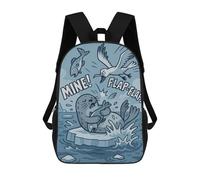 sinyumoney Cartoon Seal And Seagull Fish Dispute Rucksack Water Resistant Travel Backpack Computer Bag for Men, Women & Teenage Boys 17inch