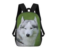 sinyumoney Cartoon Siberian Husky Children's 17 Inch Backpacks 3D Printed Rucksack for Kids Travel Rucksacks Book Bags Kids School Bag