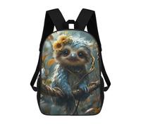 sinyumoney Cartoon Sloth Backpacks Kids School Backpack School Bag 3D Printed Fashion School Bags for Boys Elementary And Middle School Students 17inch