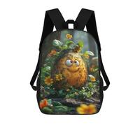 sinyumoney Cartoon Smiling Potato in Forest Children's 17 Inch Backpacks 3D Printed Rucksack for Kids Travel Rucksacks Book Bags Kids School Bag