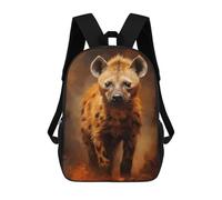sinyumoney Cartoon Spotted Hyena 3D Printed 17 Inch School Children's Backpacks 3D Printed Cool School Bag for Boys Elementary And Middle