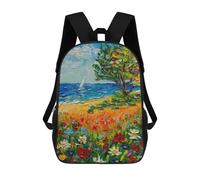 sinyumoney Cartoon Summer in Full Bloom Children's 17 Inch Backpacks 3D Printed Backpack for Kids Travel Rucksacks Book Bags Kids School Bag