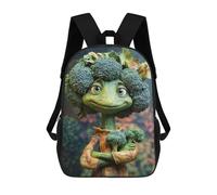 sinyumoney Cartoon The Magical Broccoli Creature 3D Printed 17 Inch School Children's Backpacks 3D Printed Cool School Bag for Boys Elementary And Middle