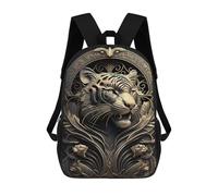 sinyumoney Cartoon Tiger Golden Nature Children's 17 Inch Backpacks 3D Printed Backpack for Kids Travel Rucksacks Book Bags Kids School Bag