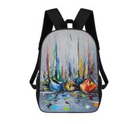 sinyumoney Cartoon Waiting for Sailing Children's 17 Inch Backpacks 3D Printed Rucksack for Kids Travel Rucksacks Book Bags Kids School Bag